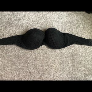 Victoria’s Secret Black lace strapless bra